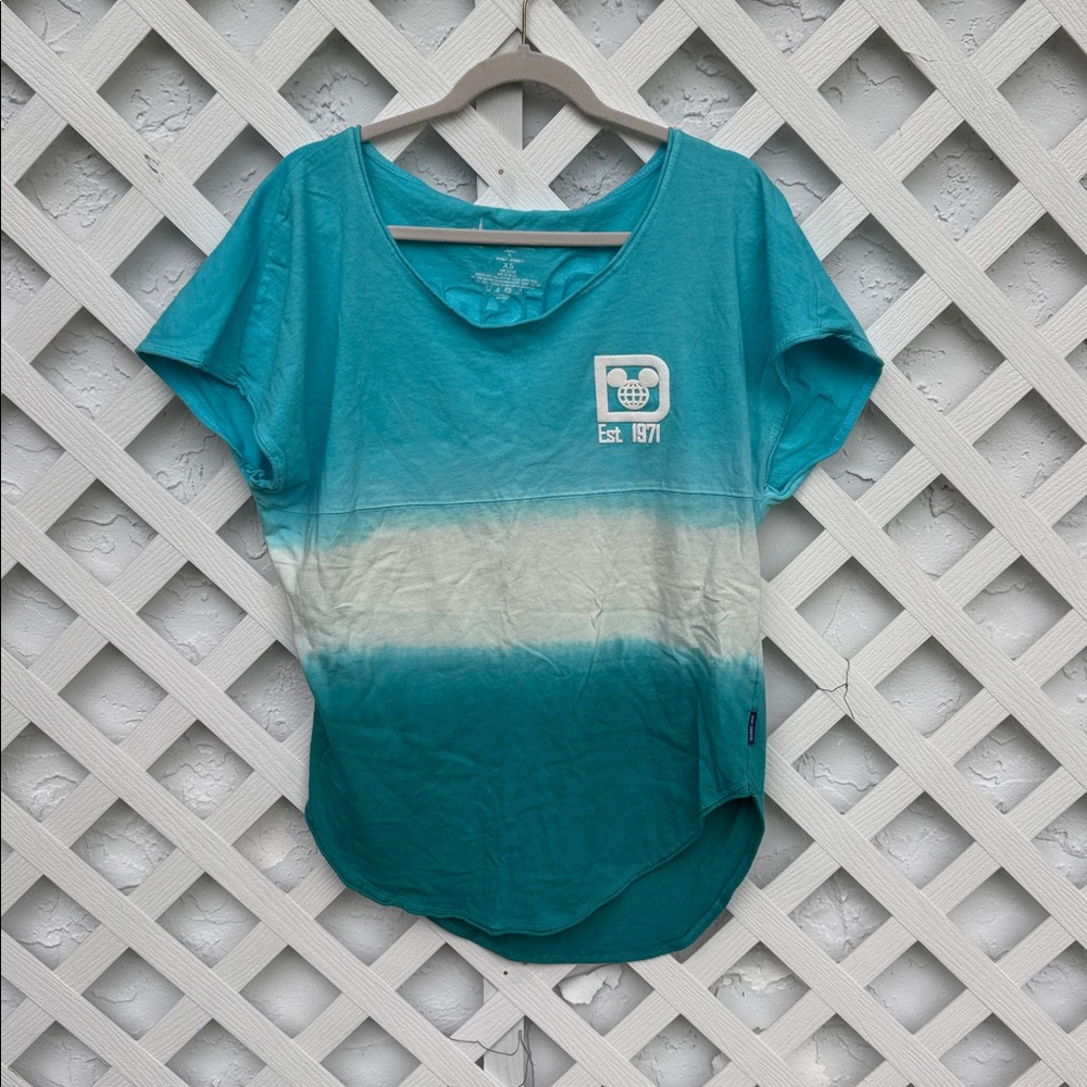 Disney Parks Spirit Teal Tie Dye Short Sleeve Shirt